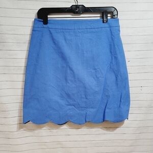 J.McLaughlin Scallop Hem Skirt, in Vista Blue, sz 8